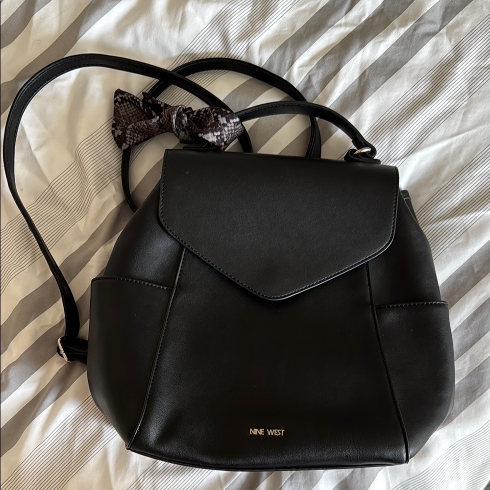 Nine West Black Backpack Sleek Minimalist Design